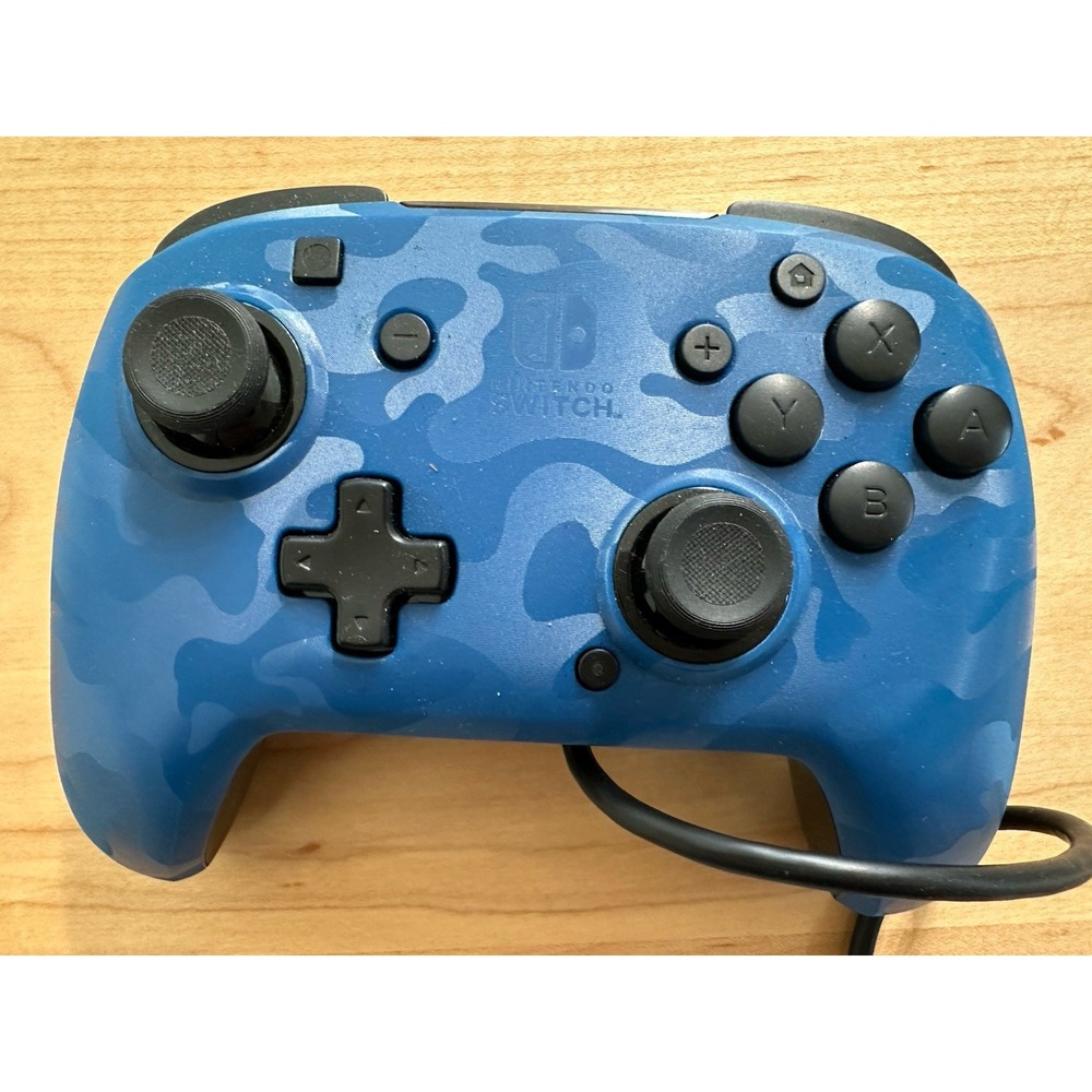 Pdp Blue Camo Faceoff Deluxe Wired Controller- Nintendo Switch TESTED